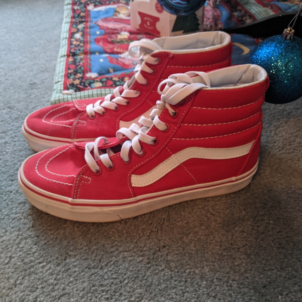 Red Vans high tops